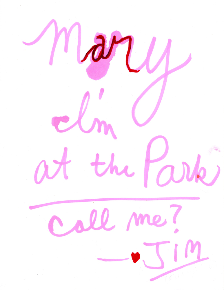 note writen out to Mary